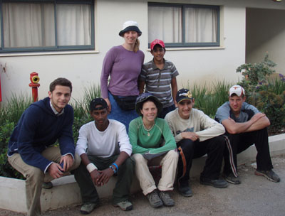 Alex, Masresha, Uriel and Michael with DH director Yael Ukeles,  KN coordinator Batel Meshel and Intern Nosson Levin 